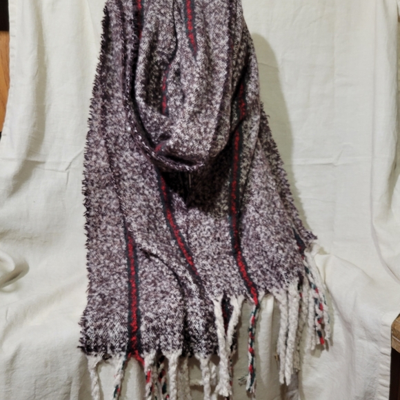 Cashmere Moda Italy Marled Striped Wrap/Scarf - Picture 3 of 4